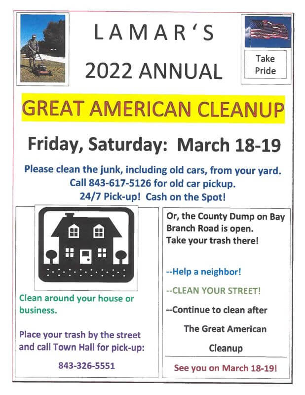 Lamar Great American Cleanup Town of Lamar