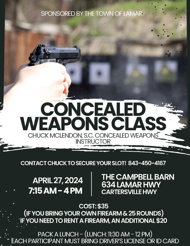 Concealed Weapons Class Town of Lamar